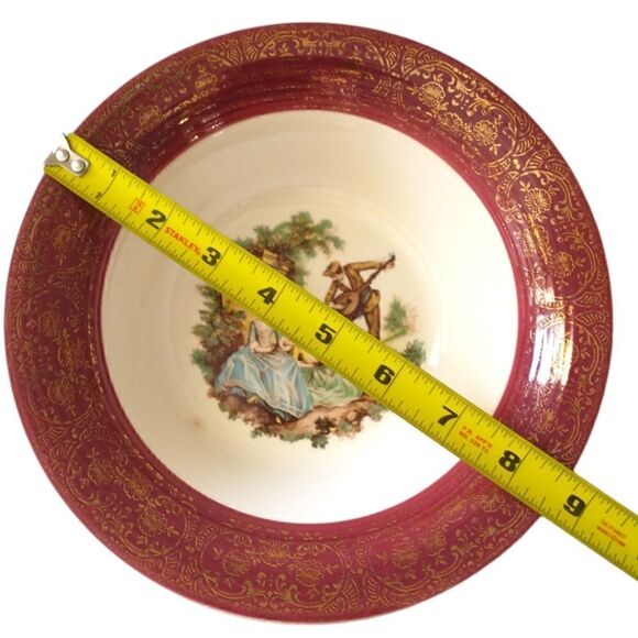 Sebring Pottery SERENADE Serving Bowl Courting Couple Dish Romantic Victorian - Picture 2 of 16